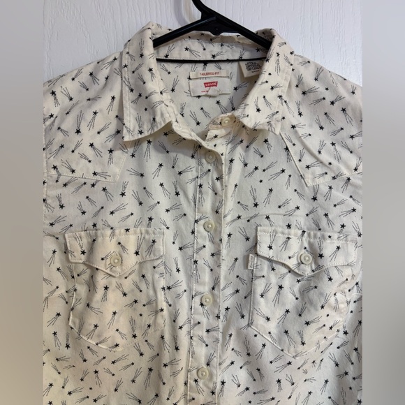 Levi’s Button Down Shooting Star Collared Tailored Fit Cotton Long Sleeve Small - Picture 2 of 7